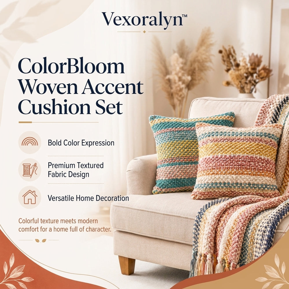 Vexoralyn™ ColorBloom Woven Accent Cushion Set