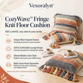 Vexoralyn™ CozyWave Fringe Knit Floor Cushion